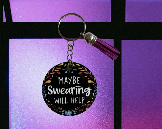 Swearing keychain with tassel