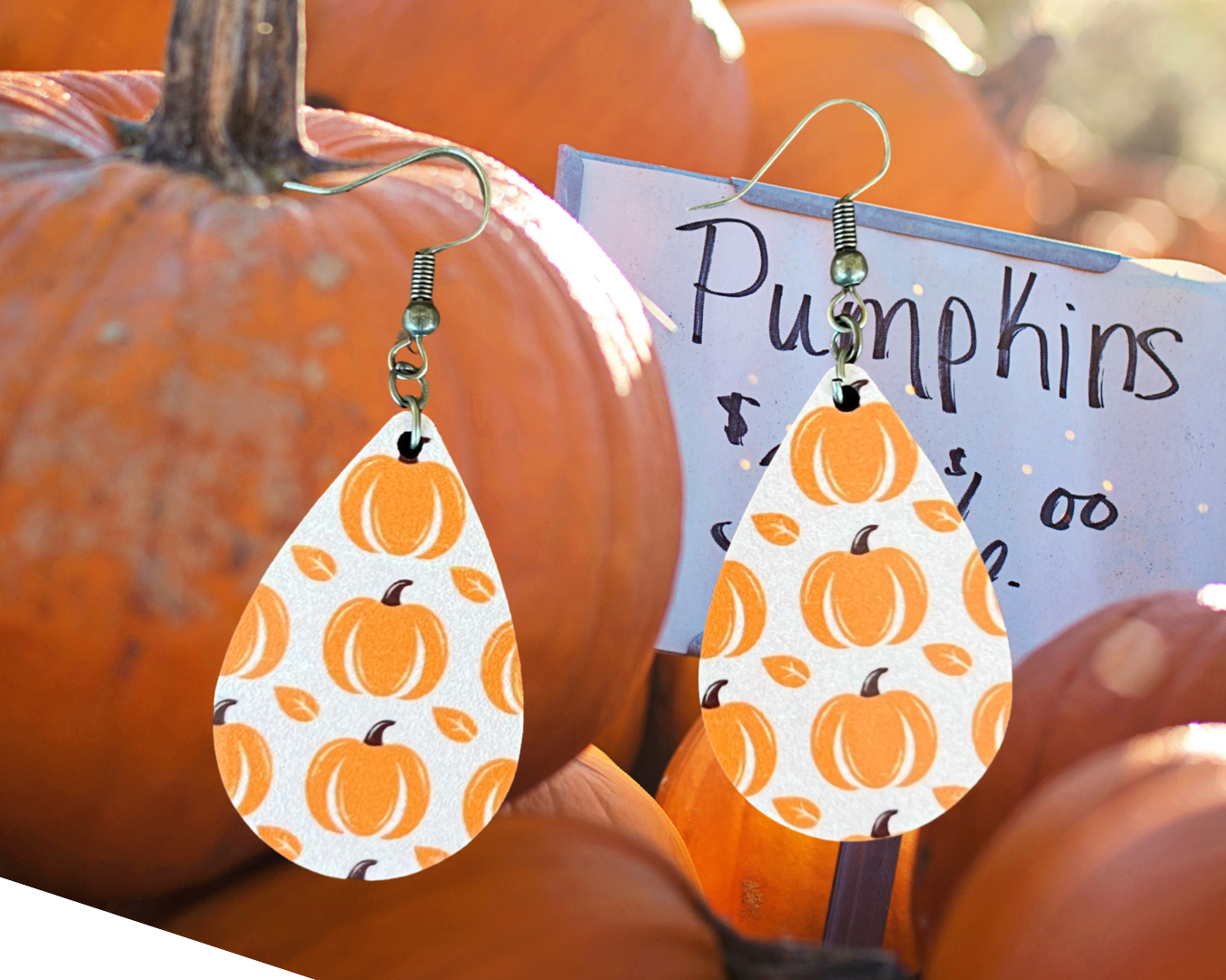 Pumpkin patch teardrop earrings