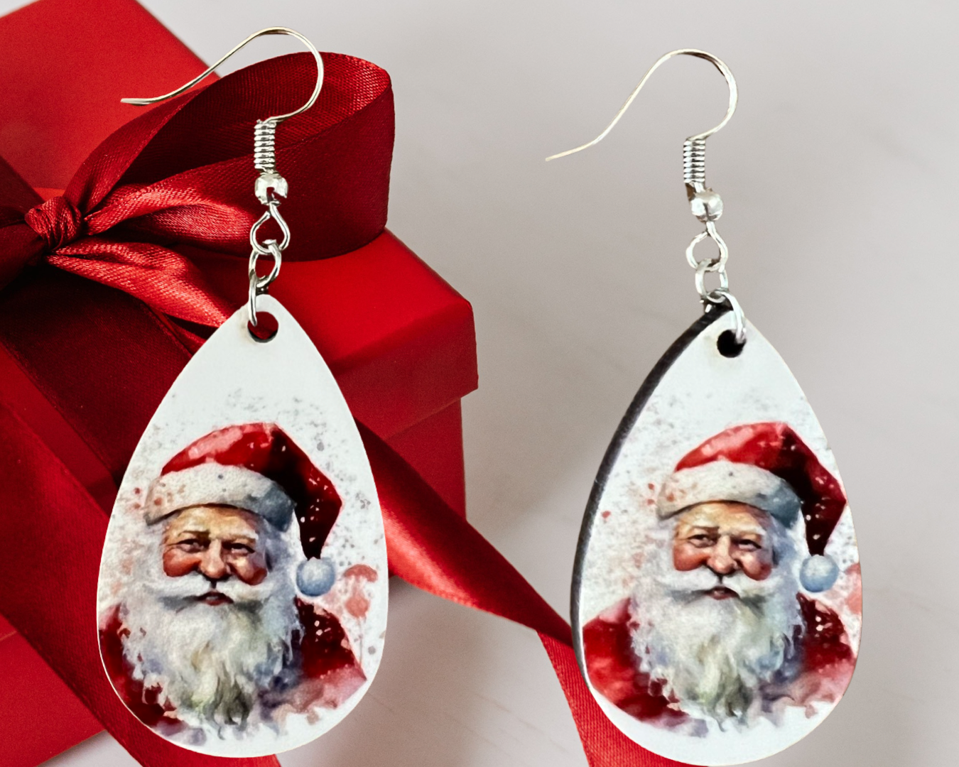 Santa teardrop earrings