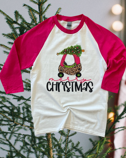 Merry Christmas raglan tee