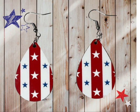 Stars & Stripes teardrop earrings