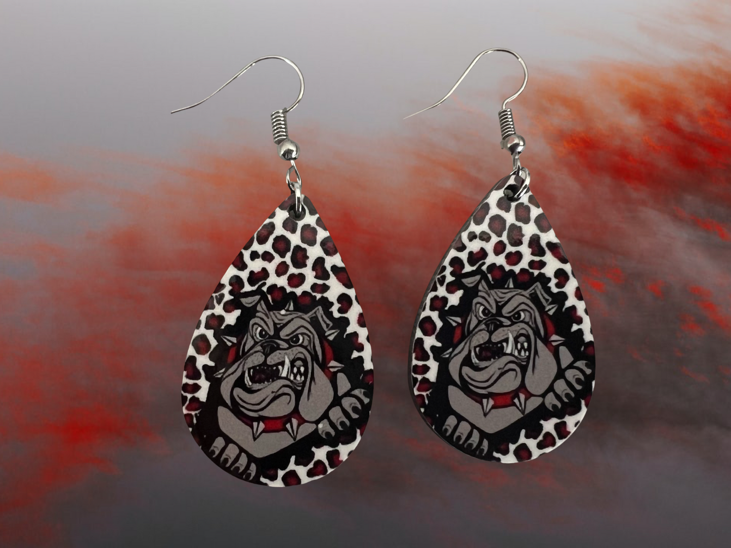 Bulldogs teardrop earrings