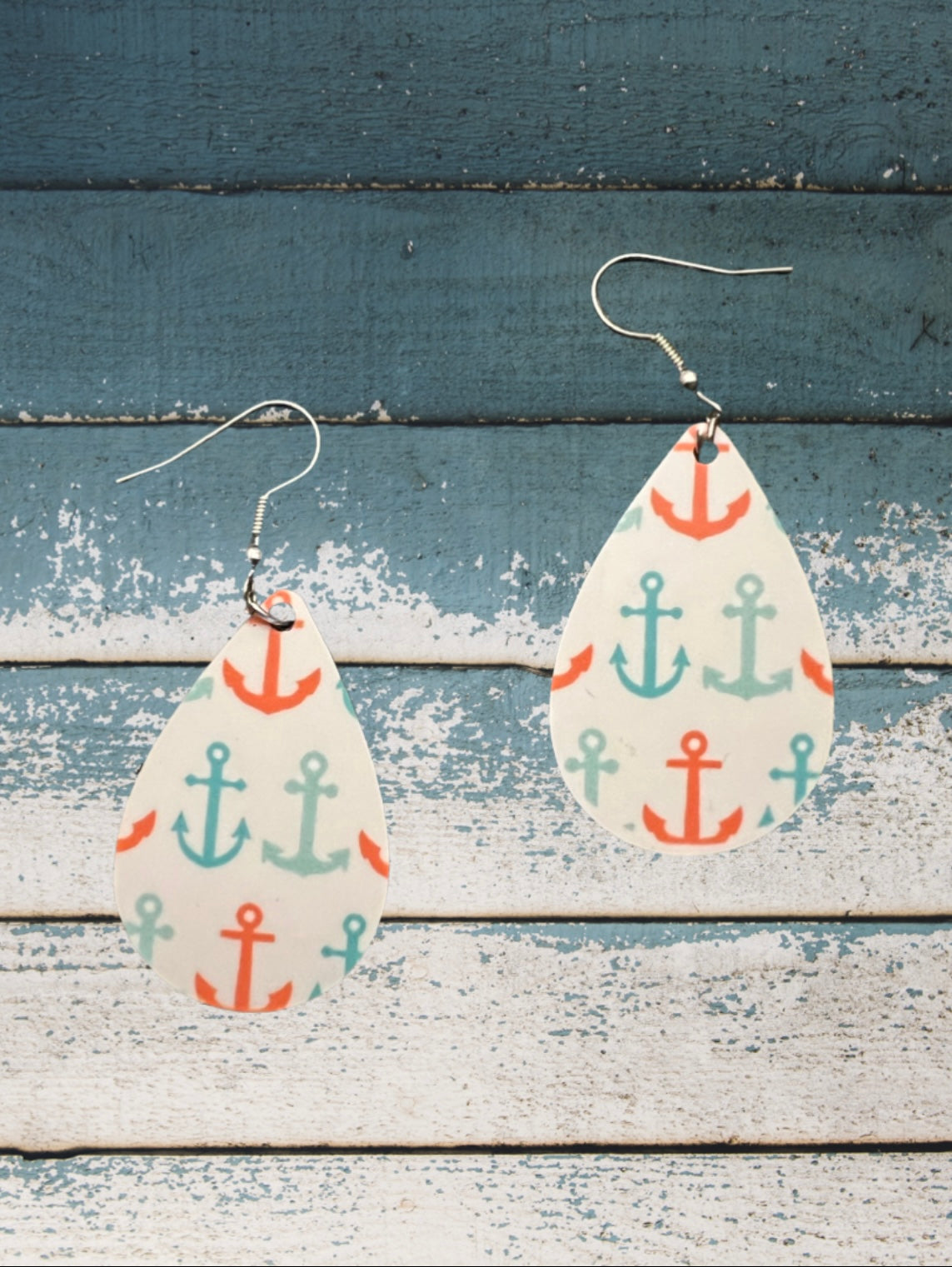 Anchors away teardrop earrings