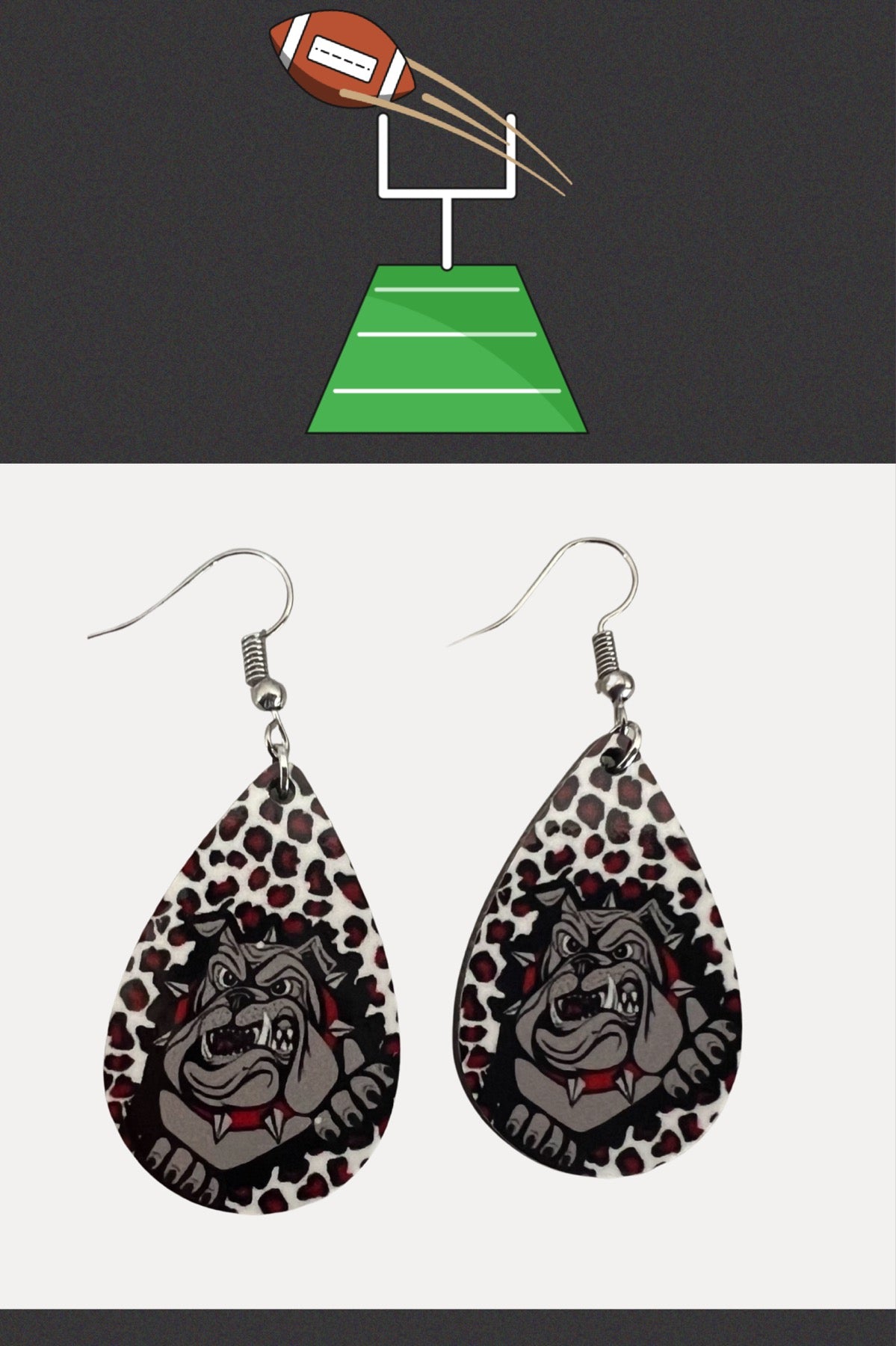 Bulldogs teardrop earrings