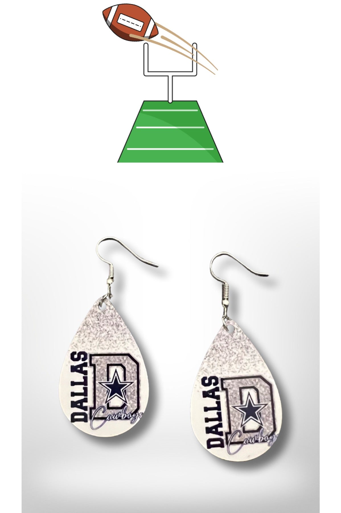 Football tear drop earrings